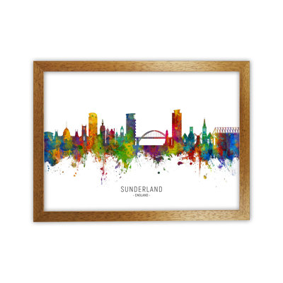 Sunderland England Skyline by Michael Tompsett - Print