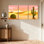 Cactus du désert, coucher de soleil, paysage de cactus, ensemble de 3 reproductions d'art sur toile