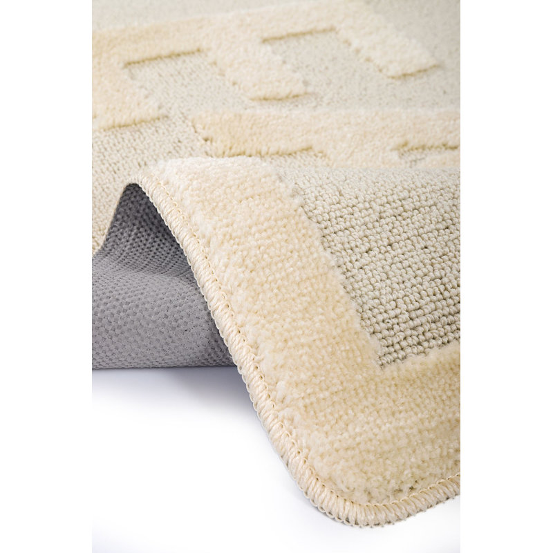 Tapis de bain luxueux crème, 23,6 po x 39,4 po | 100% polypropylène, 1,3 lb / pi³ | Semelle antidérapante en latex naturel, velours de 0,5 mm et hauteur de l'éponge | Lavable à la machine, parfait pour la sécurité et le confort de la salle de bain