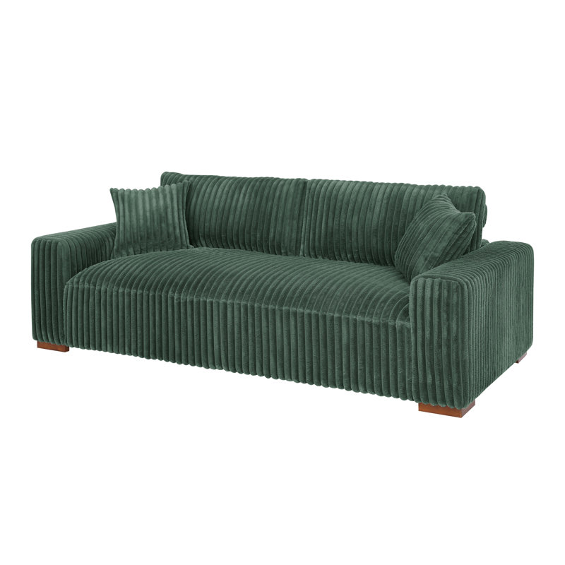 Canapé à accoudoirs carrés 89 po Valedge, Vert foncé
