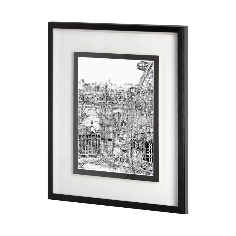 «B&W City Scene» par Melissa Wang a, reproduction d'art encadrée à la main avec passe-partout texturé, B&W City Scene IV