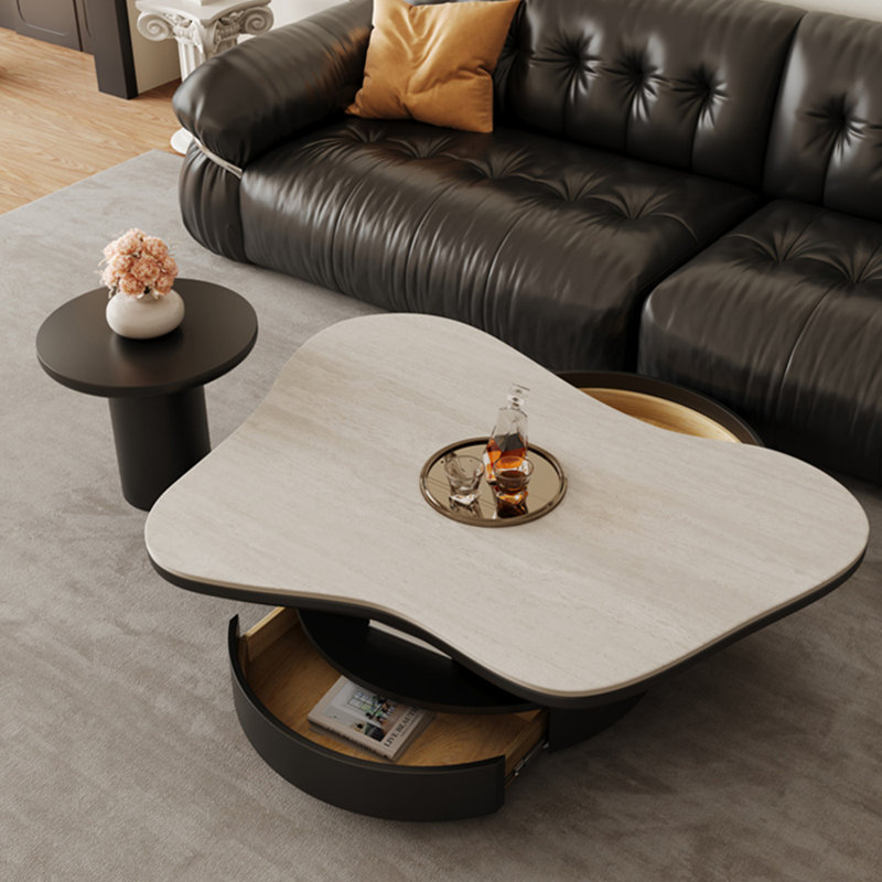 Italian-style minimalist coffee table set, 16.1" H x 47.2" L x 30.3" W