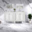 Spacieux meuble-lavabo double 60 po, bois durable et bois aggloméré, élégance rétro pour la maison