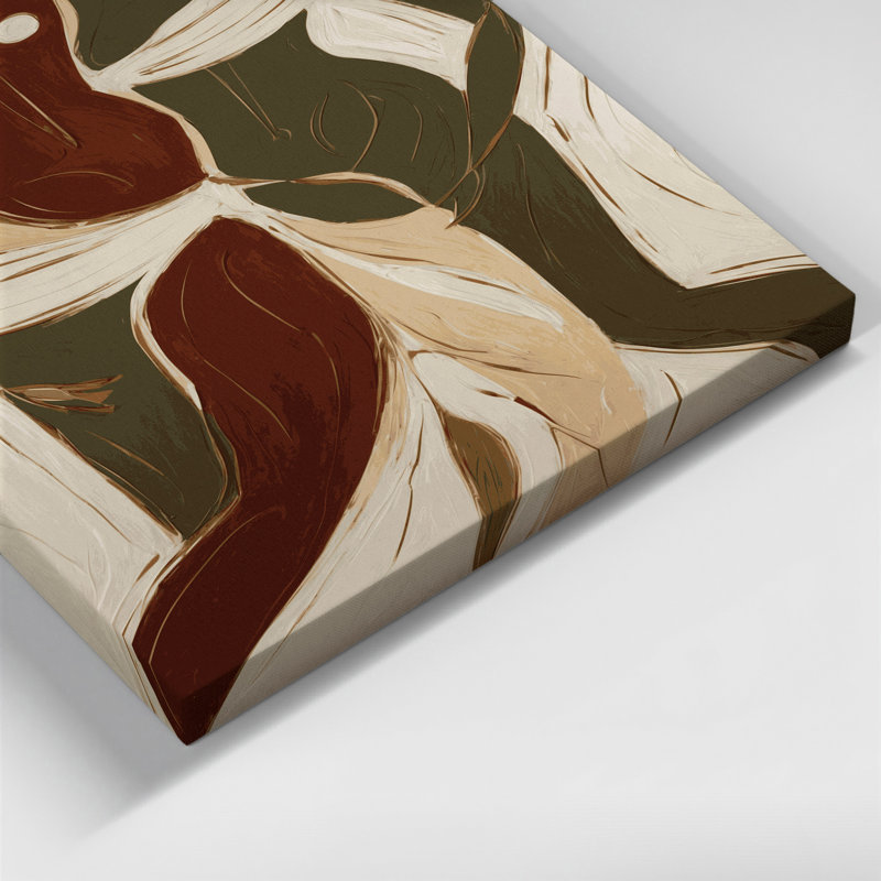 Art abstrait abstrait sur toile beige, H 36 po x l 24 po