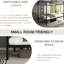 Lit superposé simple au-dessus de métal noir - structure tubulaire carrée robuste, d'abord, espace, sommeil silencieux, assemblage rapide, convient aux matelas standard