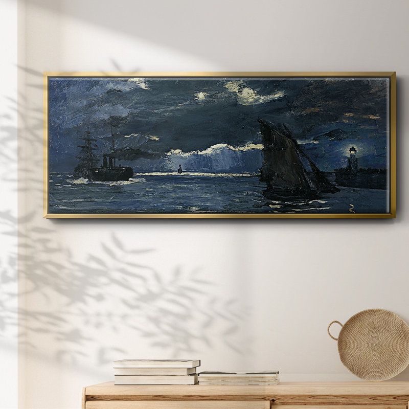 Seascape Night Effect- Framed Canvas