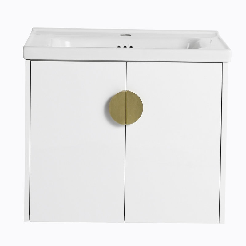 Meuble-lavabo simple 23,8 po avec plateau en céramique Haleh