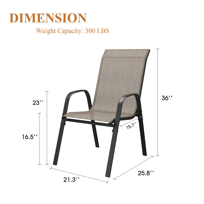 Chaise de salle à manger d'extérieur, Beige