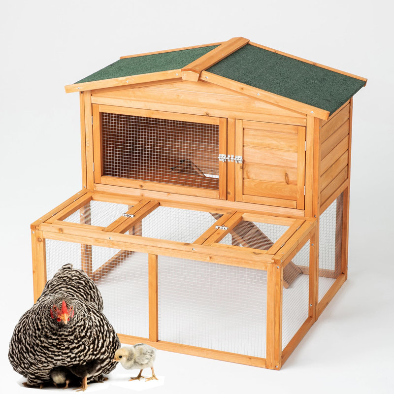 Poulailler d'extérieur en bois avec cage de nid, cage de poulailler (L 38 po x l 39 po x H 43 po)
