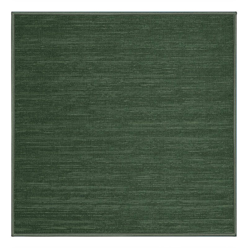Machine Washable Solid Green Area Rug, Square 7'