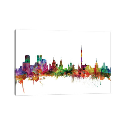 Moscow, Russia Skyline by Michael Tompsett - 1 Piece Wrapped Canvas Wall Art