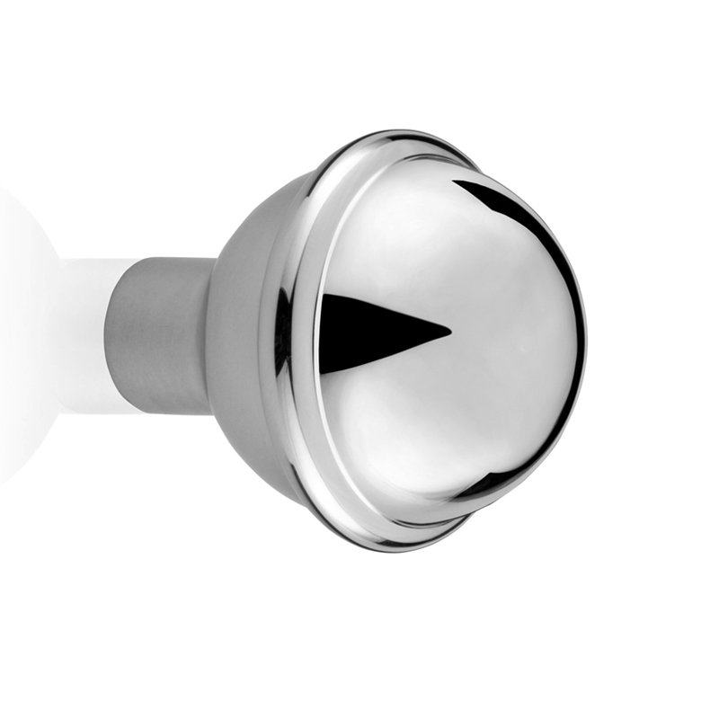 Poignée champignon de diamètre 1 3/8 po Rocher, Chrome brillant, H 1,38 po x l 1,37 po x P 1,37 po