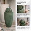  Fontaine sphérique moderne d'intérieur / extérieur en pierre verte 25,98 pouces avec lumières DEL - Décoration de fontaine à bulles pour jardin, patio ou dessus de table-1033302364