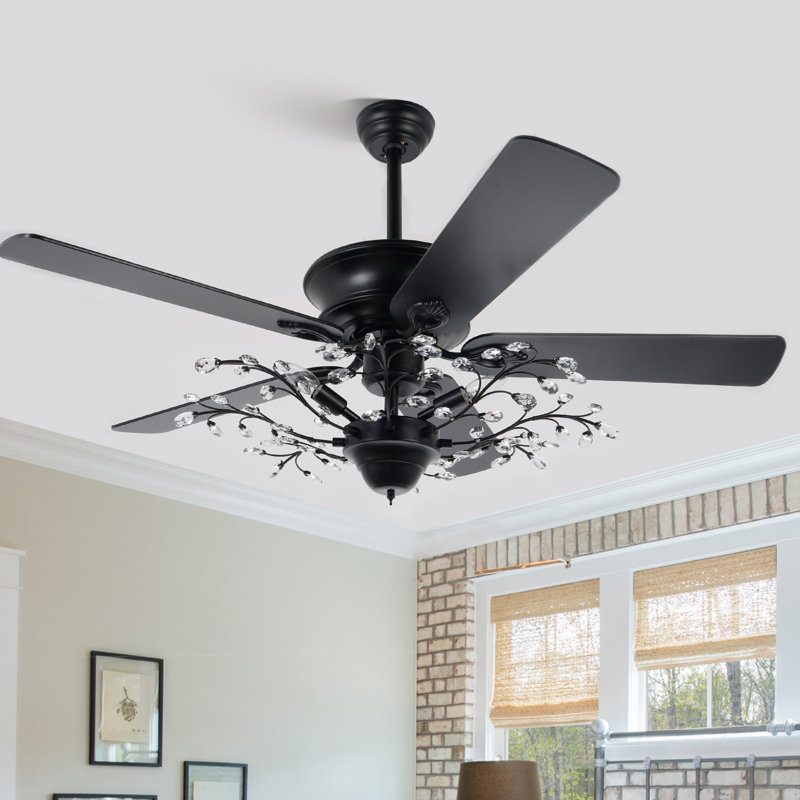 52" 3 - Light Reversible Ceiling Fan With Remote Control