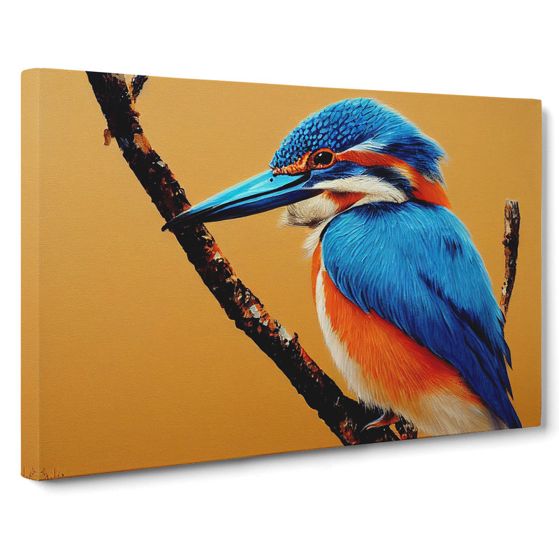 Blessed Kingfisher Bird - Wrapped Canvas, 35cm H x 50cm W x 3cm D