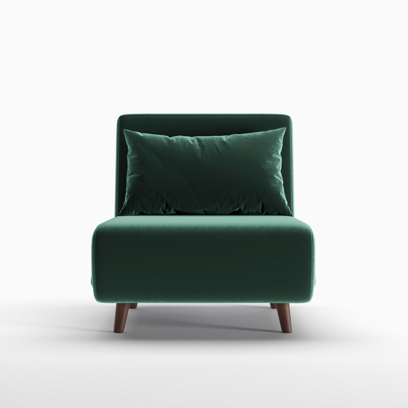 Jacquelyn 32" Wide Convertible Chair, Green Velvet, 31.9"