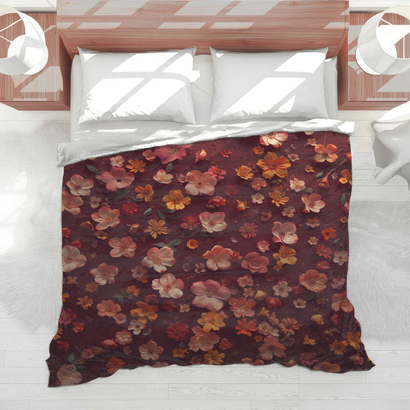 Vibrant Floral Arrangement Comforter, Twin Extra Long