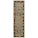 Oushak Hand-Knotted Wool Light Blue/Brown Area Rug