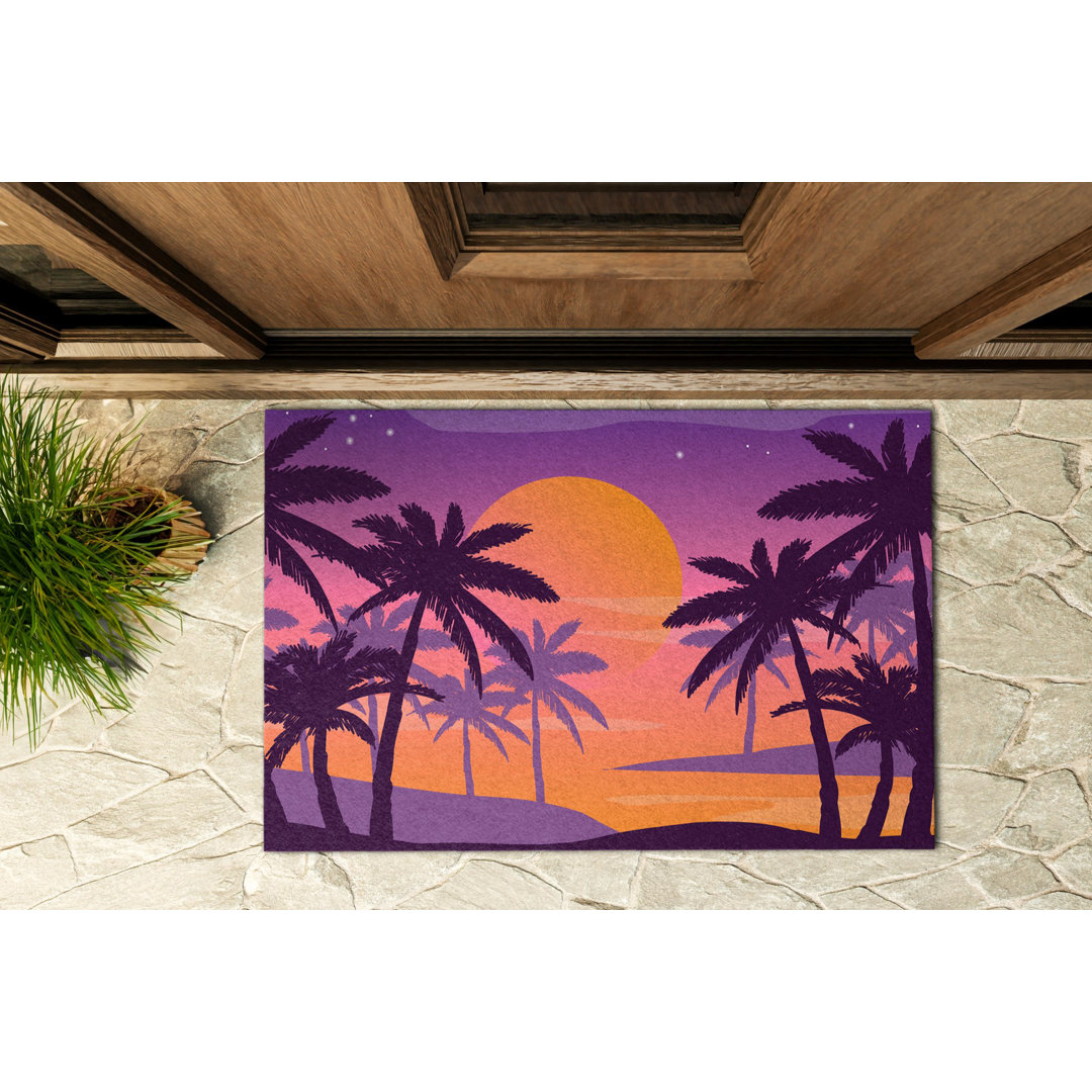 Exotic Beach 60 x 90 cm Antirutsch-Türmatte für draußen