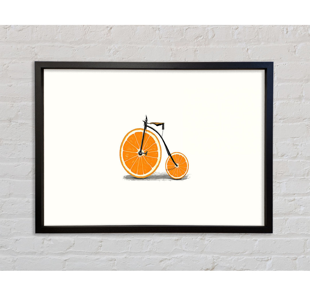 Orangefarbenes Fahrrad - Einzelner Bilderrahmen Kunstdrucke auf Leinwand