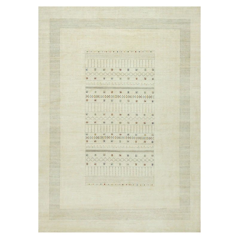 Cantres One-of-a-Kind Rectangle 10'1" X 14'2" New Age Wool Area Rug Ivory