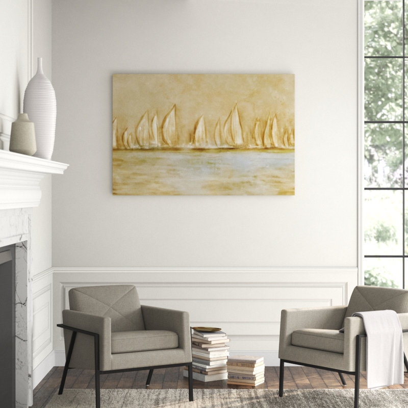 Sailing California Painting by Sofia Fox, 24" H x 36" W x 1.5" D, Image Brush Gel 