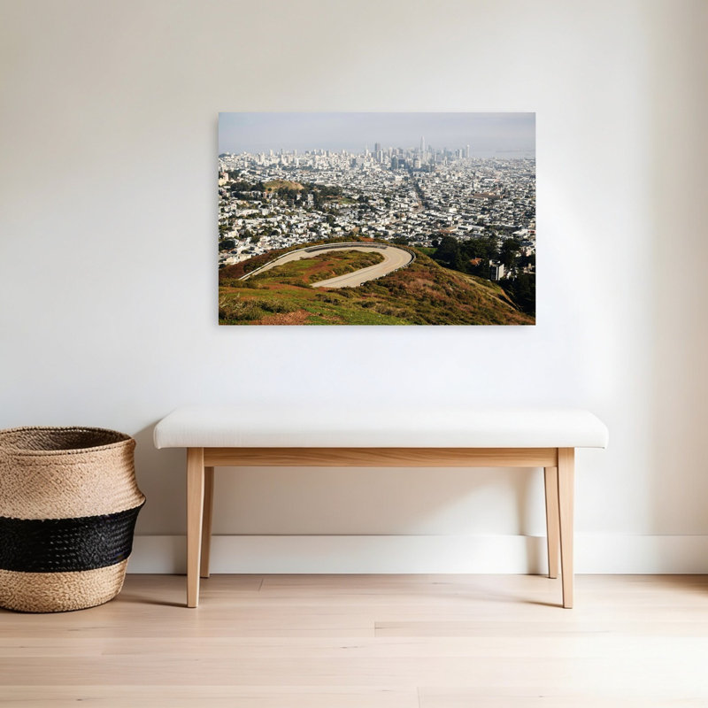 San Francisco Hillside View Abstract Contemporary Architecture City Wall Art Print 1 Piece Wrapped Canvas Wall Art