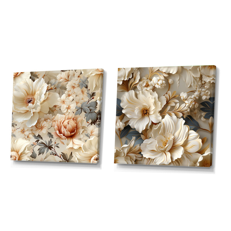 Motif victorien éthéré rococo Flourish, H 30 po x l 61 po, Toile tendue