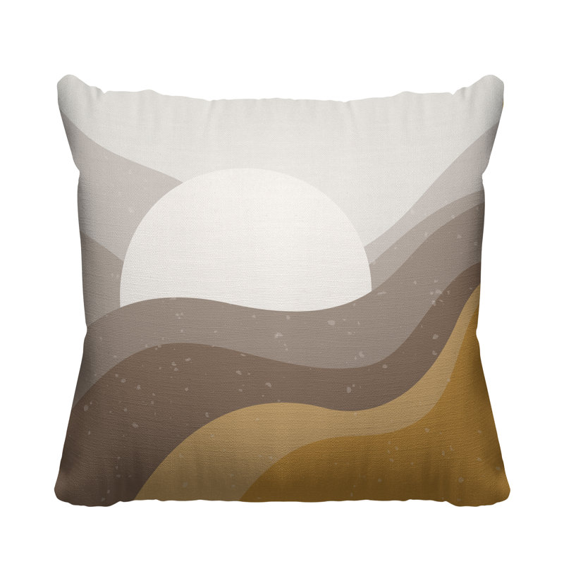 Coussin décoratif intérieur / extérieur Minimalist Desert, L 17 po x H 17 po, Jaune
