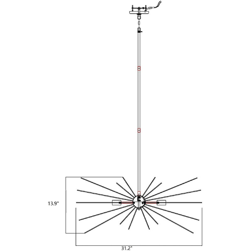 Lustre sphérique Spoutnik à 4 lumières