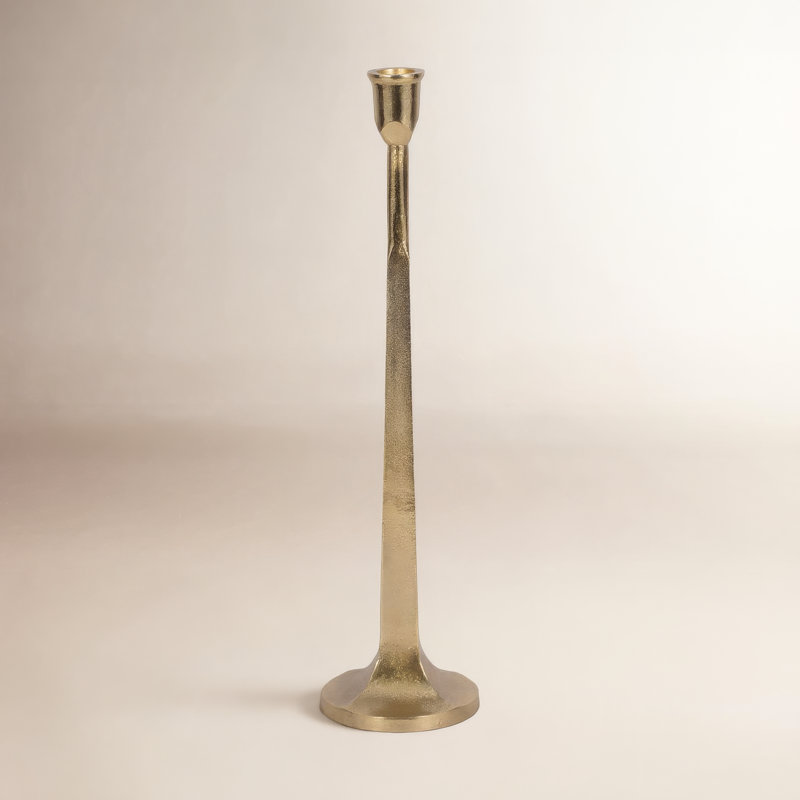 Porte-bougie moderne en métal et panneau de fibres à densité moyenne, H 16 po x l 4 po x P 4 po