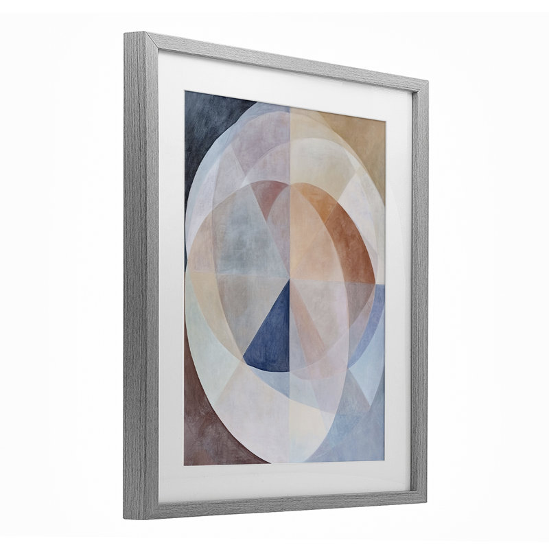 «Curved Pastel Geometrics», reproduction encadrée sous verre, conception de Ramona Murdock, H 16 po x l 13 po