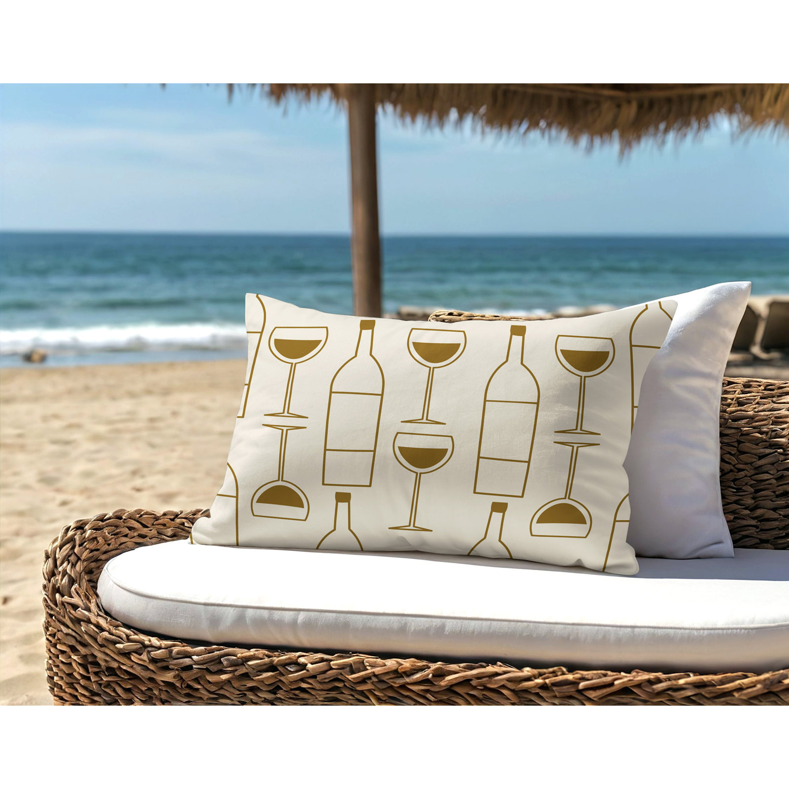 Hyatt Indoor/Outdoor Throw Pillow, 18"H x 25"W, Gold