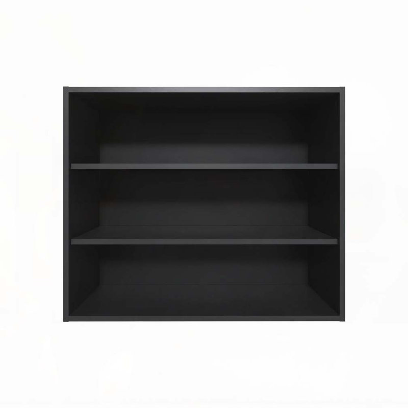 Armoire murale noire avec rangement ouvert, Noir