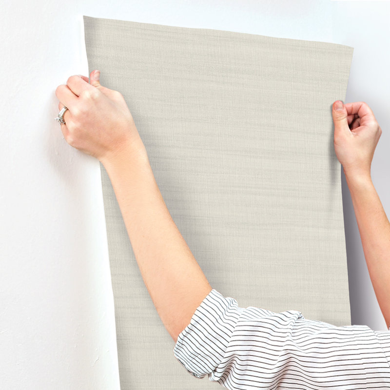Papier peint en lin délavé, Beige