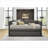 Daybed Sofa | Modern Slate Gray Fabric with Pull-Out Trundle &amp; Nailhead Trim | Wood Frame