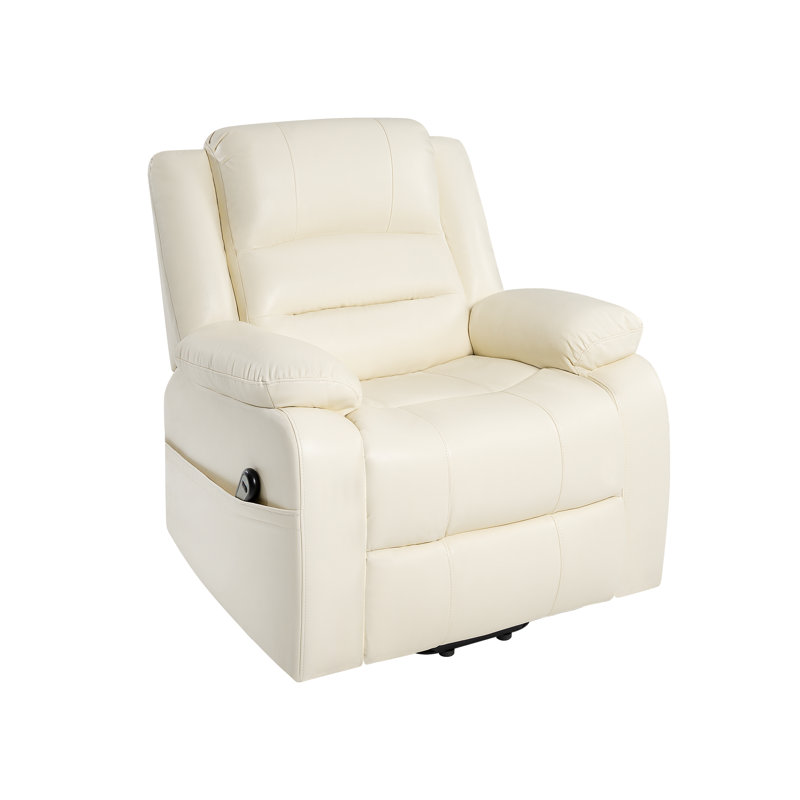 Faux Leather Lift Assist Power Recliner, Cream Fuax Leather