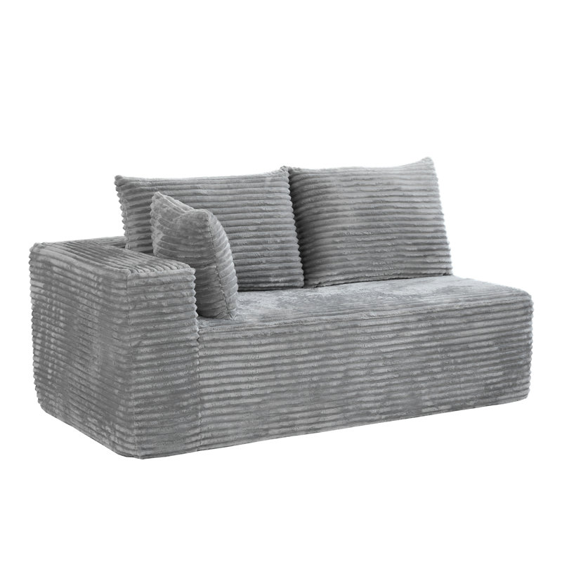 Canapé en tissu de velours côtelé Arub, Gris