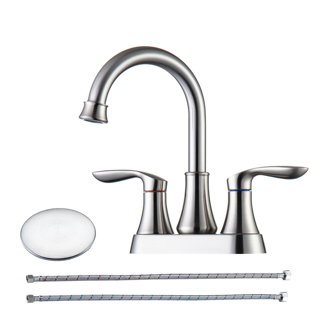 Centerset 2-handle Bathroom Faucet with Drain Assembly Rainlex 