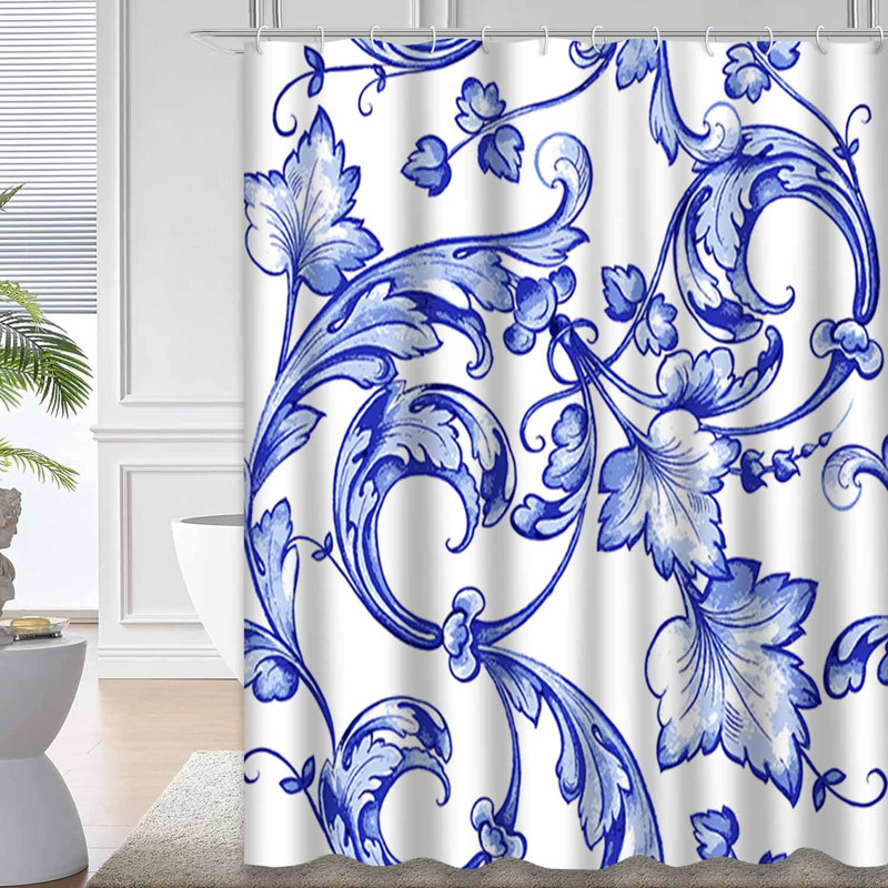 Rideau de douche à 12 crochets Floral, L 72 po x l 72 po