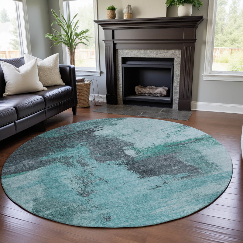 Premium Machine Washable Natoma AMF1068 Modern Rug, Round 8'
