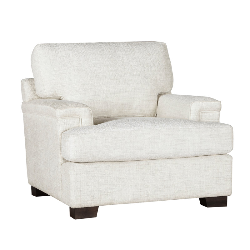 Siège de salon en chenille de couleur crème - structure en bois massif, rembourrage de chaise à dossier réversible et élégance moderne, pieds, hauteur 38 po
