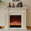 Beige Solid Wood Electric Fireplace