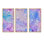 " Pink And Blue Ink Clouds IV " 3 - Pieces Painting Print