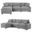 Canapé d'angle modulaire Tonic 103 po en polyester avec pouf et 4 rangements dissimulés, canapé infonuagique 3 places avec assise profonde, combinaison flexible, montage sans outils pour le salon-2001488996