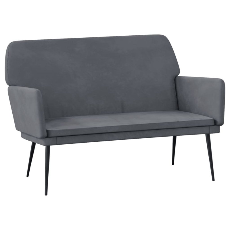 Jillann Velvet Upholstered Bench, Dark Gray