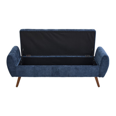 Chenille Upholstered Bench with Flip Top