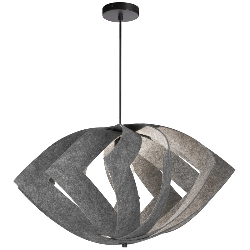Luminaire suspendu noir mat à 1 lumière Hiede