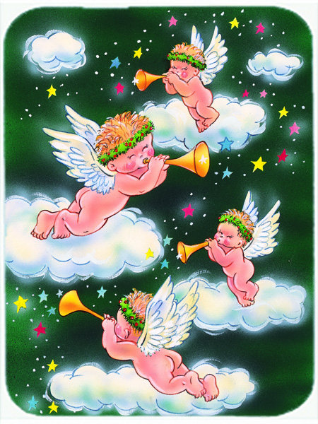 Caroline's Treasures Angels on Green Glass Cutting Board