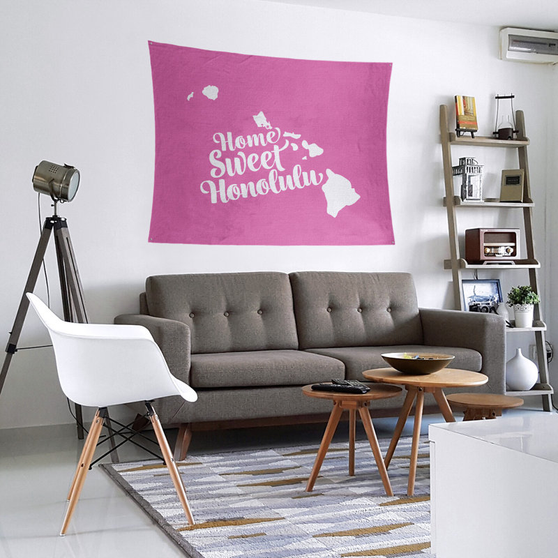 Tapisserie murale honolulu hawaii, H 27,5 po x l 37,5 po, Rose